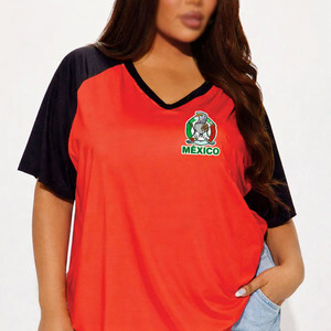 Camiseta deportiva de poliéster transpirable de fútbol americano, jersey de fútbol mexicano unisex de gran tamaño, a la moda, al por mayor - Product Image 3