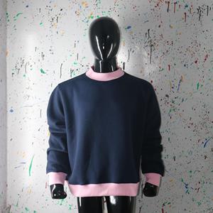 BLUE <b>Mock</b> <b>Neck</b> Sweatshirt 100% Applique Embroidery wide <b>neck</b> Sweatshirt Finer Threads - Product Image 5