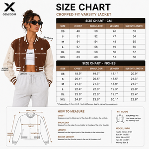 Chaqueta Varsity Corta para Mujer, Manga Larga, Cuello Camisero, Color en Contraste, Forro Polar, Ropa de Otoño, Suave y Cómoda, Estilo Urbano - Product Image 6