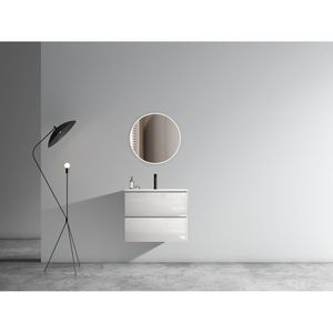 Mobile Bagno Sospeso Bianco Lucido da 24 Pollici con Ampio Spazio di Stoccaggio, Lavabo in Ceramica e Un Foro per Rubinetto, Design Flottante - Product Image 2