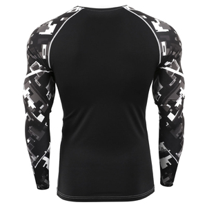 OEM ODM Services Long Sleeve Breathable Spandex Polyester Material Slim Fit Men Rash Guard Men Adult Size Rash Guard for Sale - Product Image 3