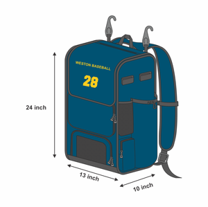 Wholesale Custom Logo Heavy Duty Storage Baseball Bag 600D Polyester Multiple Pockets Player Baseball Travel Backpack For Team - Product Image 2