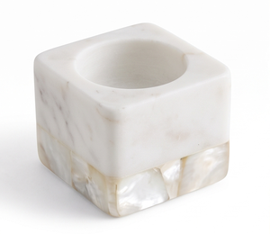 Bol à sel et à sucre en marbre de qualité supérieure, base cubique minimaliste, forme carrée, outil durable pour herbes et épices, pour une table élégante - Product Image 1