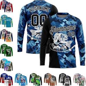 เสื้อทีมตกปลาแบบกำหนดเองใหม่ UPF 50+ พิมพ์โลโก้ชื่อและหมายเลข เสื้อคุณภาพสูงแบบระเหิดสี เสื้อตกปลาน้ำหนักเบา - Product Image 3