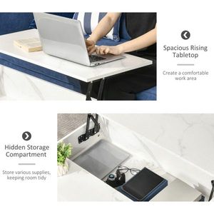 Tavolino da Caffè Contemporaneo Bianco Fatto a Mano, Convertibile e Mobile con Funzione Girevole per Soggiorno - Product Image 6
