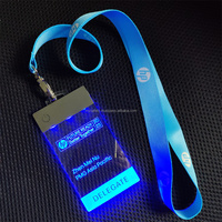 Placa de Identificación Personalizada para Empleados con Interruptor Táctil LED de Lujo, Funciona con Batería, Certificada, Etiqueta de Identificación de Empleado Personalizada, Grabado en Plástico con Impresión UV