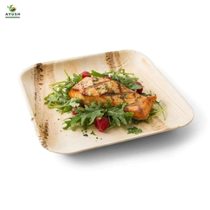 Assiettes à apéritif en feuilles d'arec carrées de 8 pouces de qualité supérieure pour restaurants et hôtels - Product Image 4