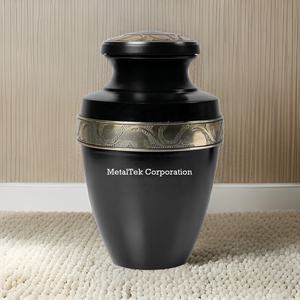 MetalTek Corporation Gracian Black Cremation <b>Urns</b> For Ashes Memorial Jars Funeral Ceremony Decorative Burial Adult Metal <b>Urns</b> - Product Image 4