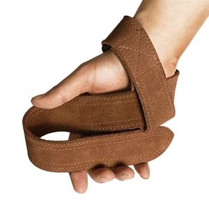 Sangles de musculation en cuir avec logo personnalisé pour la musculation, souples, pliables, robustes, réglables, antidérapantes sur la paume - Product Image 3