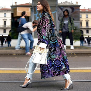 Vente flash sur Temu : manteau long à imprimé floral paisley, veste décontractée surdimensionnée pour femmes, veste élégante - Product Image 6