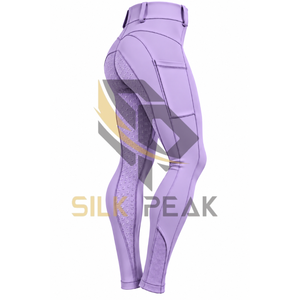 Pantalones de Montar a Caballo para Mujer, Marca Privada, Antideslizantes, de Silicona, Leggings de Equitación con Bolsillo, Spandex - Product Image 1
