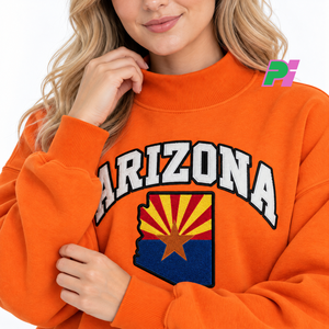 Sudadera de cuello alto para mujer Pook International, con parche bordado de la bandera del estado de Arizona, estilo casual y holgado. - Product Image 6
