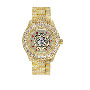 Reloj de Cuarzo Personalizado con Incrustaciones de Moissanita de Lujo, Estilo Hip Hop, Acero Inoxidable, Esfera de Cristal de 46 mm, Unisex - Product Image 2