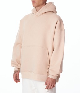 เสื้อฮู้ดดี้สีเบจทรงปกติสำหรับทุกเพศ ยี่ห้อ Handschuhe รุ่นยอดนิยม ผลิตจากผ้าโพลีเอสเตอร์/คอตตอนฟลีซ เป็นมิตรต่อสิ่งแวดล้อม สไตล์สตรีทแวร์ในเมือง คุณภาพพรีเมียม - Product Image 3