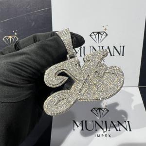 Colgante Hip Hop Personalizado con Letra VVS, Diamantes Engastados, Plata de Ley Chapada en Oro, Joyería Fina para Hombre, Certificado IGI, para Fiestas - Product Image 2