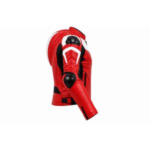 Chaqueta de cuero personalizada para carreras de motos con armadura protectora aerodinámica y paneles perforados. - Product Image 5