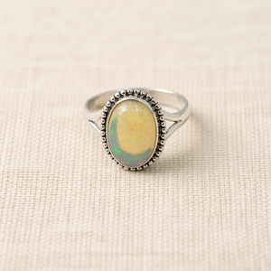 Natural Rainbow Ethiopian <b>Opal</b> <b>Ring</b> 925 Sterling Silver Handmade Statement Rose Gold Yellow Gold Plated Oval Gemstone Jewelry - Product Image 1