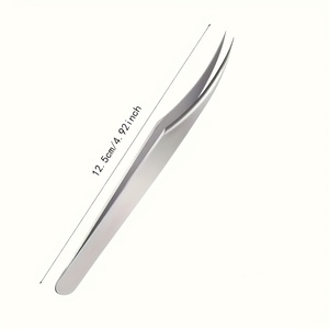 Pinzas Curvas de Acero Inoxidable para Extensión de Pestañas de 12.5 cm, Herramienta de Aislamiento de Pestañas de Precisión para Maquilladores Profesionales - Product Image 1