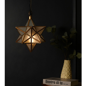 Lanterne suspendue en verre au design attrayant avec bordure métallique, prix d'usine, lampe décorative d'intérieur, finition dorée - Product Image 4