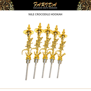 Cachimba de latón macizo con diseño elegante de alta calidad, escultura Farida egipcia hecha a mano, lacada, artística y decorativa, con forma de cocodrilo del Nilo. - Product Image 6