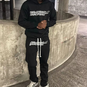 Ensemble de survêtement Loshaypappay de qualité avec pantalon de jogging à revers et sweat à capuche brodé pour homme – Collection Hiver - Product Image 1