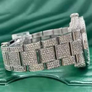 Reloj de Lujo para Hombre con Movimiento de Cuarzo, Correa de Acero Inoxidable, Bisel Plateado, Estilo Rapper, Edición Limitada Vintage - Product Image 4