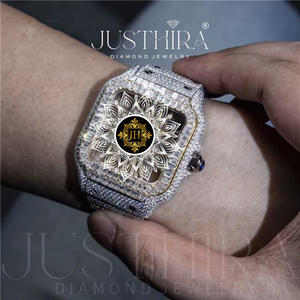 Montre squelette de mode en acier inoxydable avec diamants Moissanite pour hommes, montre-bracelet glacée, durable, meilleur prix, vente en gros - Product Image 5