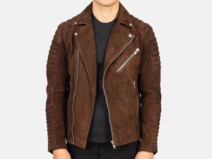 <b>Men</b> Genuine <b>Suede</b> Leather Biker <b>Jacket</b> Custom Motorcycle Vintage Western Eco-Friendly Waterproof Windproof STREETWEAR - Product Image 1