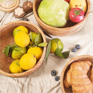 Cesta de Frutas de Ratán para la Encimera de la Cocina, Cesta para Servir Pan, Cestas para Alimentos, Cestas Decorativas para Servir Pan, Frutas - Product Image 4