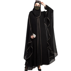 Abaya Musulmana de Talla Grande para Mujer, Transpirable, de Chifón Virgen, Larga hasta el Suelo, Manga Larga, Antiarrugas, Ropa Étnica, Venta al por Mayor, OEM, ODM - Product Image 5