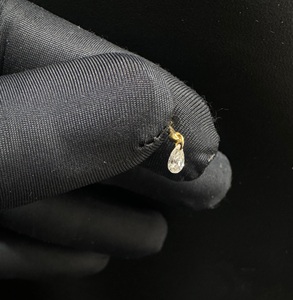 14k Gold Pear Diamond Stud Earring 16g Helix Flatback <b>Piercing</b> <b>Jewelry</b> Dainty <b>Cartilage</b> Earring Gift For Women - Product Image 5
