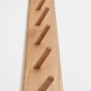 Estante de pared rústico de madera con ganchos - Product Image 1