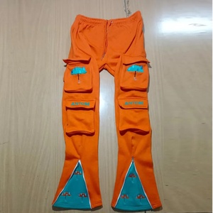 Ensemble de survêtement en coton unisexe deux pièces personnalisé OEM Pantalon de survêtement évasé décontracté et sweat à capuche avec impression bouffante 3D Survêtement unisexe d'hiver - Product Image 6