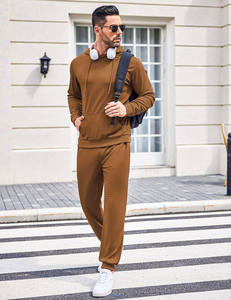 Conjunto deportivo informal para hombre, tela suave y transpirable, pantalones jogger con capucha, corte ajustado, cintura elástica, ropa deportiva ligera para gimnasio - Product Image 4