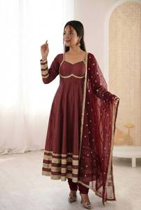 Conjunto de Traje Anarkali de Diseñador para Mujer, Vestido Étnico para Fiesta con Dupatta, Salwar Kameez Indio Festivo para Boda, Vestido con Falda Acampanada - Product Image 4