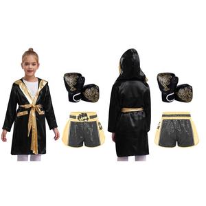Disfraz de Boxeo para Niños y Niñas de 6 a 16 Años, Túnica Metálica con Capucha, Pantalones Cortos y Guantes de Boxeo, para Actuaciones y Combates - Product Image 4
