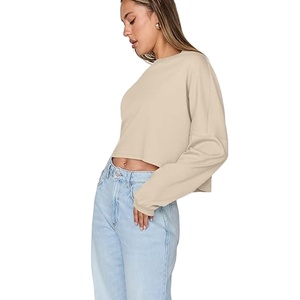 Sudadera Personalizada con Cuello Redondo para Mujer, Manga Larga, de Alta Calidad, Estilo Casual Urbano, Teñida, para Otoño - Product Image 1