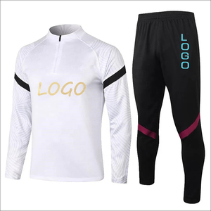 Ensemble de survêtement décontracté léger pour homme en polyester/coton à séchage rapide, avec haut à manches longues à demi-zip et pantalon à taille élastique, couleur unie - Product Image 2