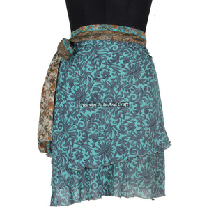 2026 Fashion Summer Beach Mini Skirts Gypsy Hippie Boho Indian Retro Paisley Silk Casual Wrap Short Skirt Ladies Fashion apparel - Product Image 1