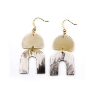 Pendientes de Lujo Hechos a Mano con Cuerno de Búfalo Indio, Joyería Natural con Cuentas, RR ENTERPRISES Modelo RR202515569 para Mujer - Product Image 5