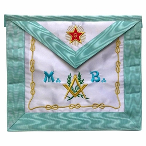 French Rite Apron Custom Hand Embroidered Masonic Regalia Luxury Ceremonial Apron Supplier Bulk Wholesale Pakistan - Product Image 1