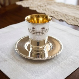 Supper Trenddy Modern Classic Stainless Steel Wine Goblet Tray Handmade Gold Rimmed Silver Tone Wedding Decor Eco-Friendly 250ml - Product Image 1