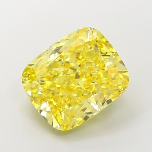 Diamante cultivado en laboratorio, certificado, de color amarillo intenso, corte cojín, gema suelta, brillo radiante, elegante, joyería fina de lujo, brillo CVD. - Product Image 1