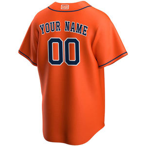 Camiseta de Béisbol Personalizada Naranja para Hombre, Uniforme Transpirable de Poliéster con Nombre y Número, Impresión en Serigrafía - Product Image 2