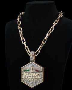 Custom Hiphop Moissanite VVS Pendant 925 Sterling Silver <b>Chain</b> Logo Necklace Men for Certified <b>Rapper</b> Name Letter - Product Image 1