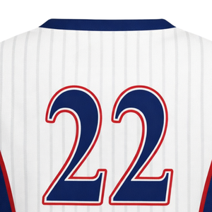 Camiseta de Softbol sin Mangas con Sublimación Completa, Rayas Blancas, Cuello en V, Uniforme Personalizado para Equipo con Diseño de Número en la Espalda - Product Image 6