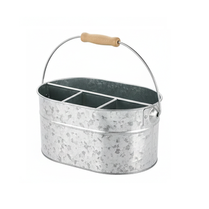 Caddie à ustensiles galvanisé, fournitures pour fêtes, 1 pièce - Product Image 1