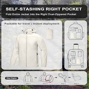 Chaqueta Impermeable para Hombre, Ligera, Cortavientos, para Exteriores, Tallas Grandes, de Nailon, Cargada por Dress Sports - Product Image 5