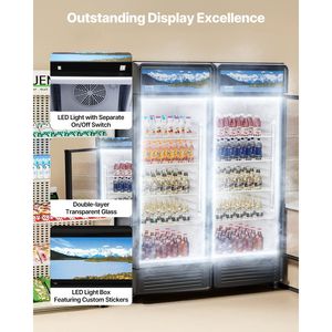 12.2 commerciale CU.FT vetro porta Display frigorifero Merchandiser Freezer e frigo - Product Image 5