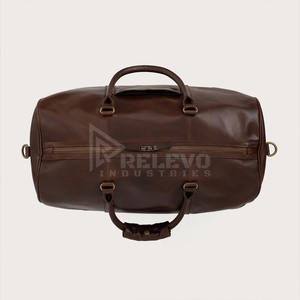 Sac de voyage en cuir véritable de haute qualité avec logo personnalisé, faible MOQ, marque privée, sac de voyage vintage grande capacité pour la gym et le week-end - Product Image 4